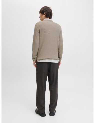 JERSEY JPRBLAREAGAN KNIT CREW NECK Greige Twist