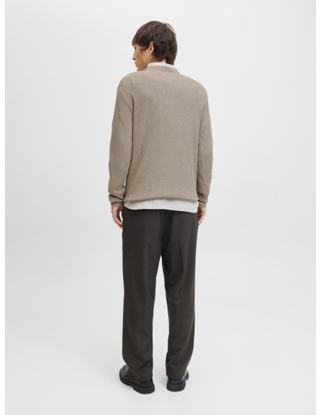 JERSEY JPRBLAREAGAN KNIT CREW NECK Greige Twist