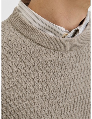 JERSEY JPRBLAREAGAN KNIT CREW NECK Greige Twist