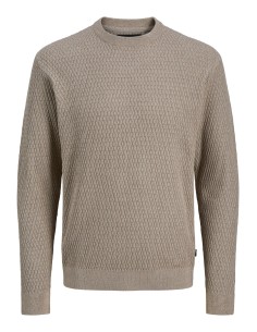 JERSEY JPRBLAREAGAN KNIT CREW NECK Greige Twist