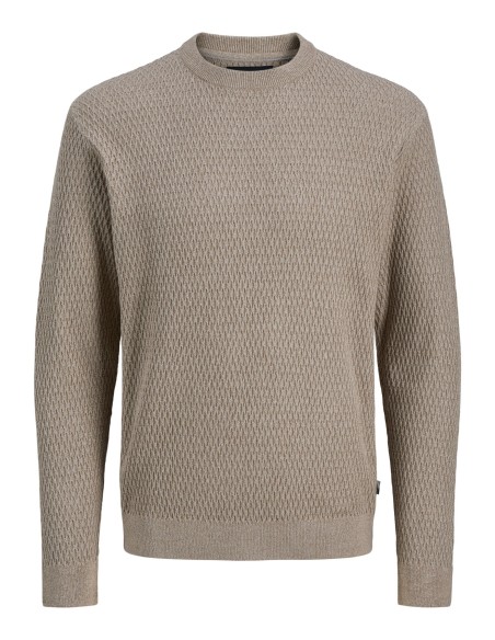 JERSEY JPRBLAREAGAN KNIT CREW NECK Greige Twist