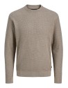 JERSEY JPRBLAREAGAN KNIT CREW NECK Greige Twist