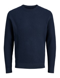 JERSEY JPRBLAREAGAN KNIT CREW NECK Dark Navy Twist