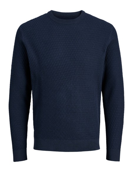 JERSEY JPRBLAREAGAN KNIT CREW NECK Dark Navy Twist