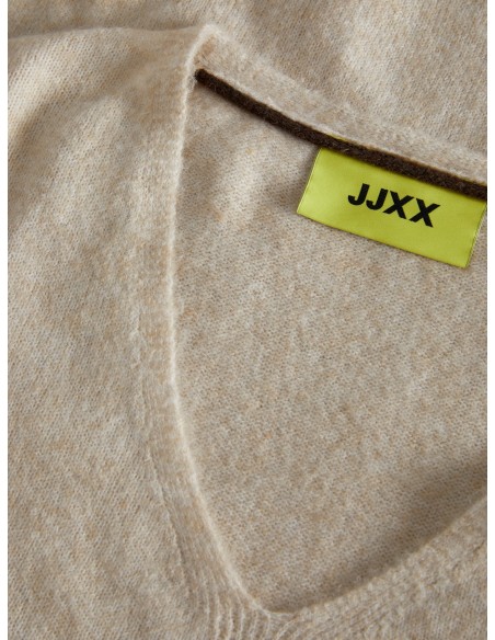 JERSEY JXLUCCA DIVERSE V-NECK KNIT SN Fog/Beige