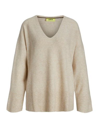 JERSEY JXLUCCA DIVERSE V-NECK KNIT SN Fog/Beige