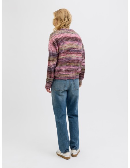 JERSEY JXSIMONE SPACE DYE CREW NECK KNIT SN Cabernet /multi space dye