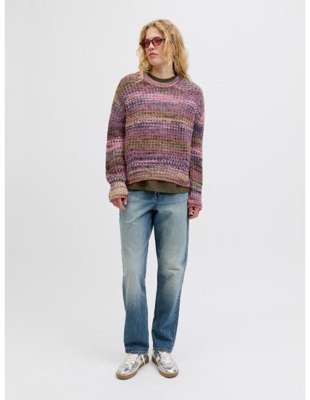JERSEY JXSIMONE SPACE DYE CREW NECK KNIT SN Cabernet /multi space dye