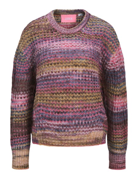 JERSEY JXSIMONE SPACE DYE CREW NECK KNIT SN Cabernet /multi space dye