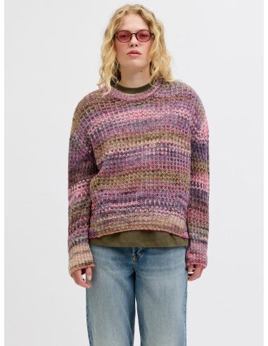 JERSEY JXSIMONE SPACE DYE CREW NECK KNIT SN Cabernet /multi space dye