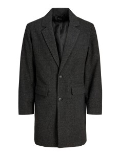 PARKA JJEHARRIS COAT SN Dark Grey Melange Herringbone