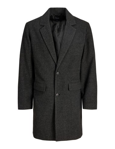 PARKA JJEHARRIS COAT SN Dark Grey Melange Herringbone