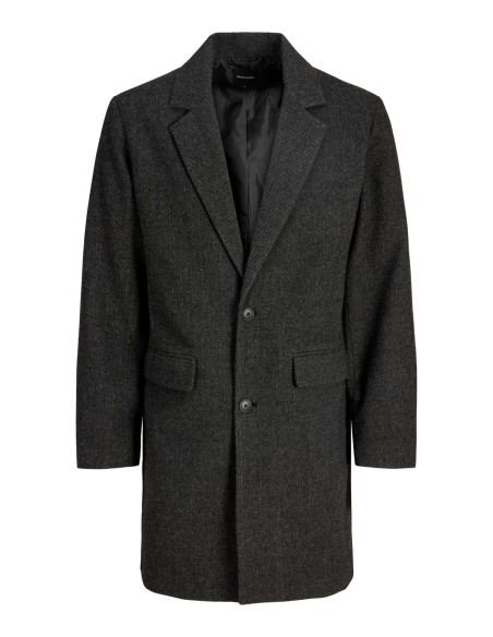 PARKA JJEHARRIS COAT SN Dark Grey Melange Herringbone