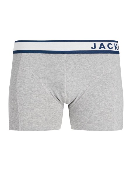 PACK 3 BOXER JACDENVER TRUNKS 3 PACK SN Light Grey Melange Pompain Red - Dress Blue