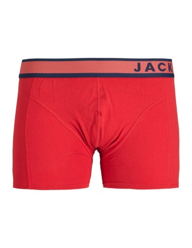 PACK 3 BOXER JACDENVER TRUNKS 3 PACK SN Light Grey Melange Pompain Red - Dress Blue