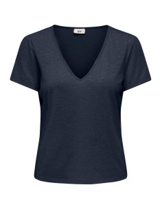 CAMISETA JDYDORA DODO S/S V-NECK GLITTER TOP JRS Total Eclipse GLITTER