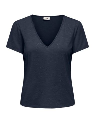 CAMISETA JDYDORA DODO S/S V-NECK GLITTER TOP JRS Total Eclipse GLITTER