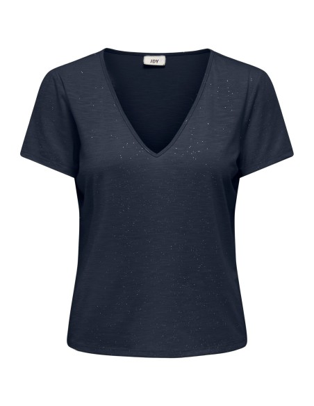 CAMISETA JDYDORA DODO S/S V-NECK GLITTER TOP JRS Total Eclipse GLITTER
