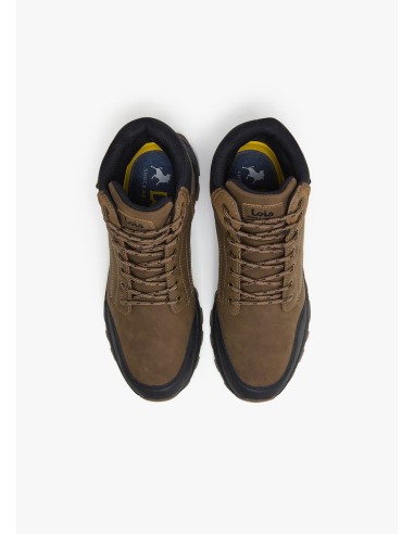 Botín casual detalle talonera cordones marrón Lois 64516