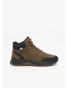 Botín casual detalle talonera cordones marrón Lois 64516