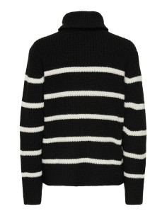 JERSEY JDYJUSTY L/S HN ZIP WIDE SLEEVE PULL KNT Black EGGNOG 2