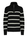 JERSEY JDYJUSTY L/S HN ZIP WIDE SLEEVE PULL KNT Black EGGNOG