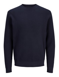 JERSEY JPRBLUBARKLEY KNIT CREW NECK CH LN Night Sky Solid/Zigzag structure