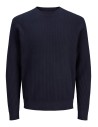JERSEY JPRBLUBARKLEY KNIT CREW NECK CH LN Night Sky Solid/Zigzag structure