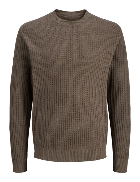 JERSEY JPRBLUBARKLEY KNIT CREW NECK CH LN Crocodile Twist/Zizag structure
