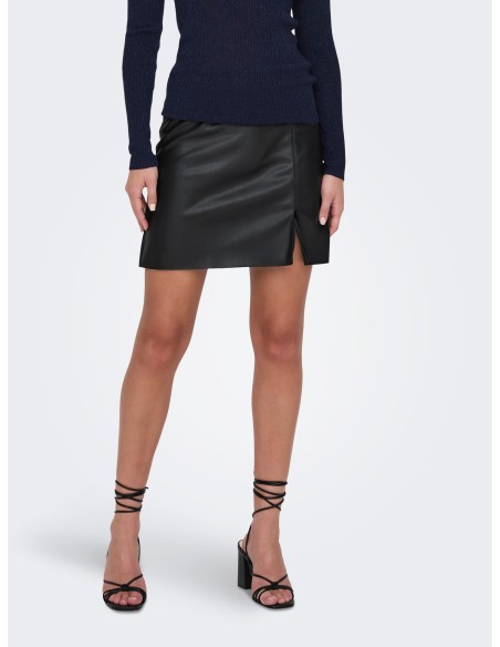 MINIFALDAS POLIPIEL JDYBLAIR MW FAUX SHORT SKIRT PNT Black