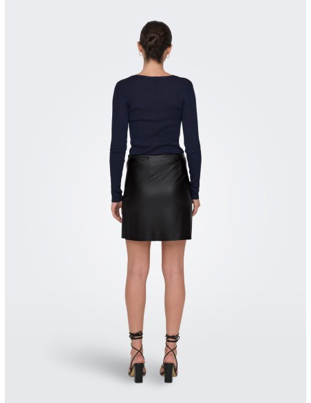 MINIFALDAS POLIPIEL JDYBLAIR MW FAUX SHORT SKIRT PNT Black