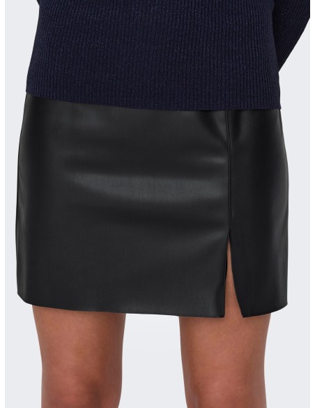 MINIFALDAS POLIPIEL JDYBLAIR MW FAUX SHORT SKIRT PNT Black