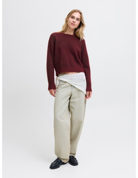 JERSEY JXMILLY STRUCTURE CREW NECK KNIT SN Cabernet/Burdeos