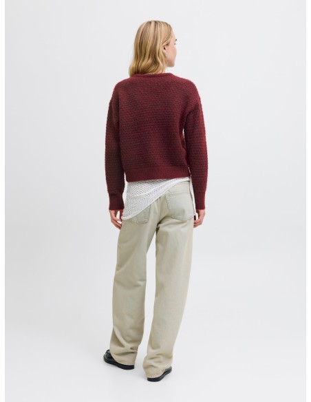 JERSEY JXMILLY STRUCTURE CREW NECK KNIT SN Cabernet/Burdeos