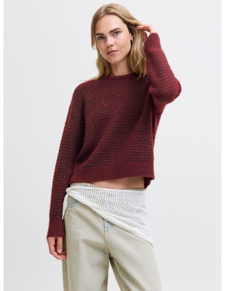 JERSEY JXMILLY STRUCTURE CREW NECK KNIT SN Cabernet/Burdeos