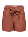 SHORTS ONLVIVA TALLE ALTO CON CINTURÓN APPLE Butter/Teja