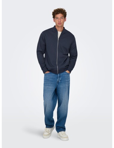 SUDADERA CON CREMALLERA ONSCERES REG ZIP BOMBER JCK NOOS Blue Nights