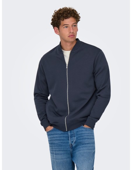 SUDADERA CON CREMALLERA ONSCERES REG ZIP BOMBER JCK NOOS Blue Nights