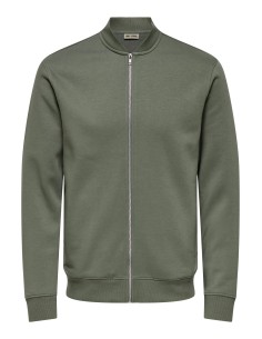 SUDADERA CON CREMALLERA ONSCERES REG ZIP BOMBER JCK NOOS Castor Gray