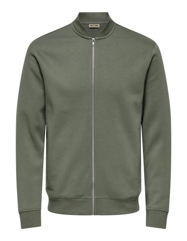 SUDADERA CON CREMALLERA ONSCERES REG ZIP BOMBER JCK NOOS Castor Gray