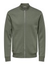SUDADERA CON CREMALLERA ONSCERES REG ZIP BOMBER JCK NOOS Castor Gray