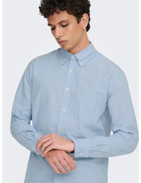 CAMISA ONSGATON REG LS SHIRT 0360 FRML Cashmere Blue Solid