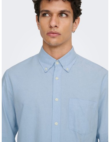 CAMISA ONSGATON REG LS SHIRT 0360 FRML Cashmere Blue Solid
