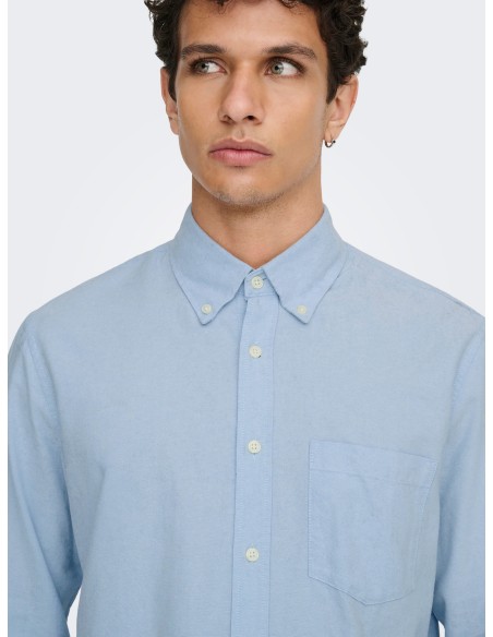 CAMISA ONSGATON REG LS SHIRT 0360 FRML Cashmere Blue Solid