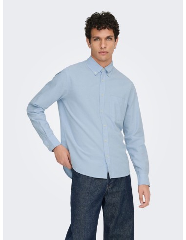 CAMISA ONSGATON REG LS SHIRT 0360 FRML Cashmere Blue Solid