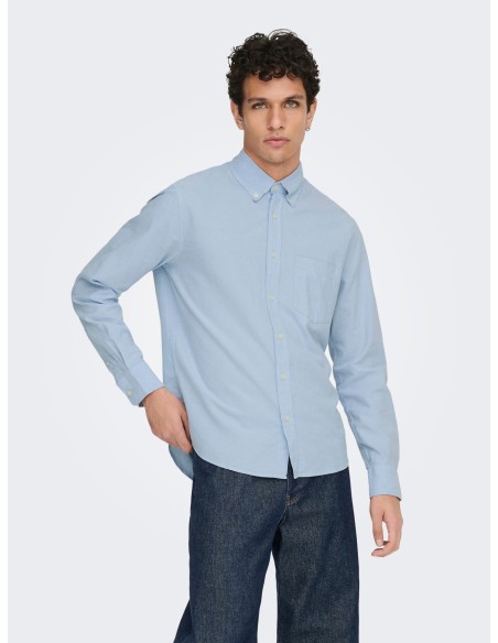 CAMISA ONSGATON REG LS SHIRT 0360 FRML Cashmere Blue Solid