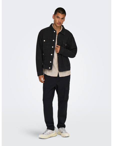 CAZADORA VAQUERA ONSJUST BOX TAI DNM JACKET Washed Black