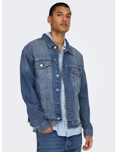 CAZADORA VAQUERA ONSJUST BOX TAI DNM JACKET Light Blue Denim