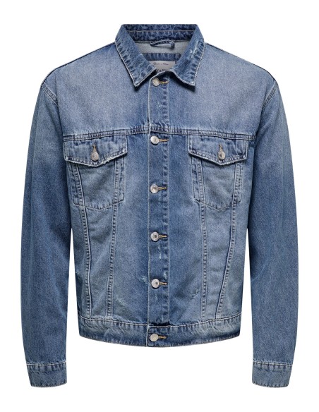CAZADORA VAQUERA ONSJUST BOX TAI DNM JACKET Light Blue Denim
