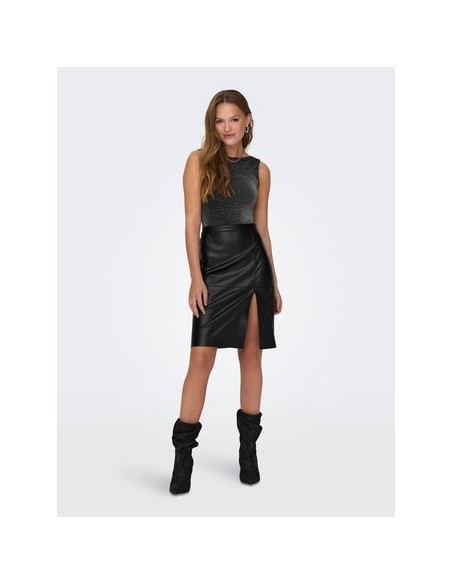 FALDA POLIPIEL ONLOLINE FAUX LEATHER SKIRT OTW NOOS Black/Negro
